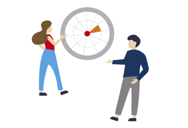 Illustration mit Zielscheibe